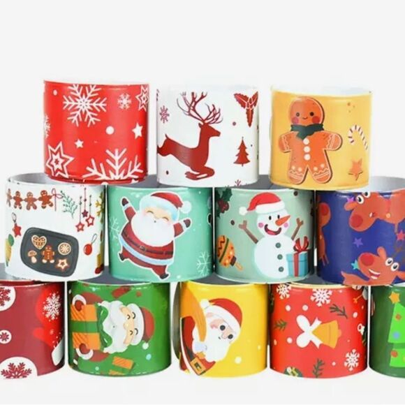 CHRISTMAS SNAP BRACELETS, 4 pieces - Picture 2 of 3